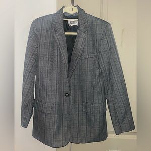 Gray Black Plaid Blazer Single Breasted Steve Madden